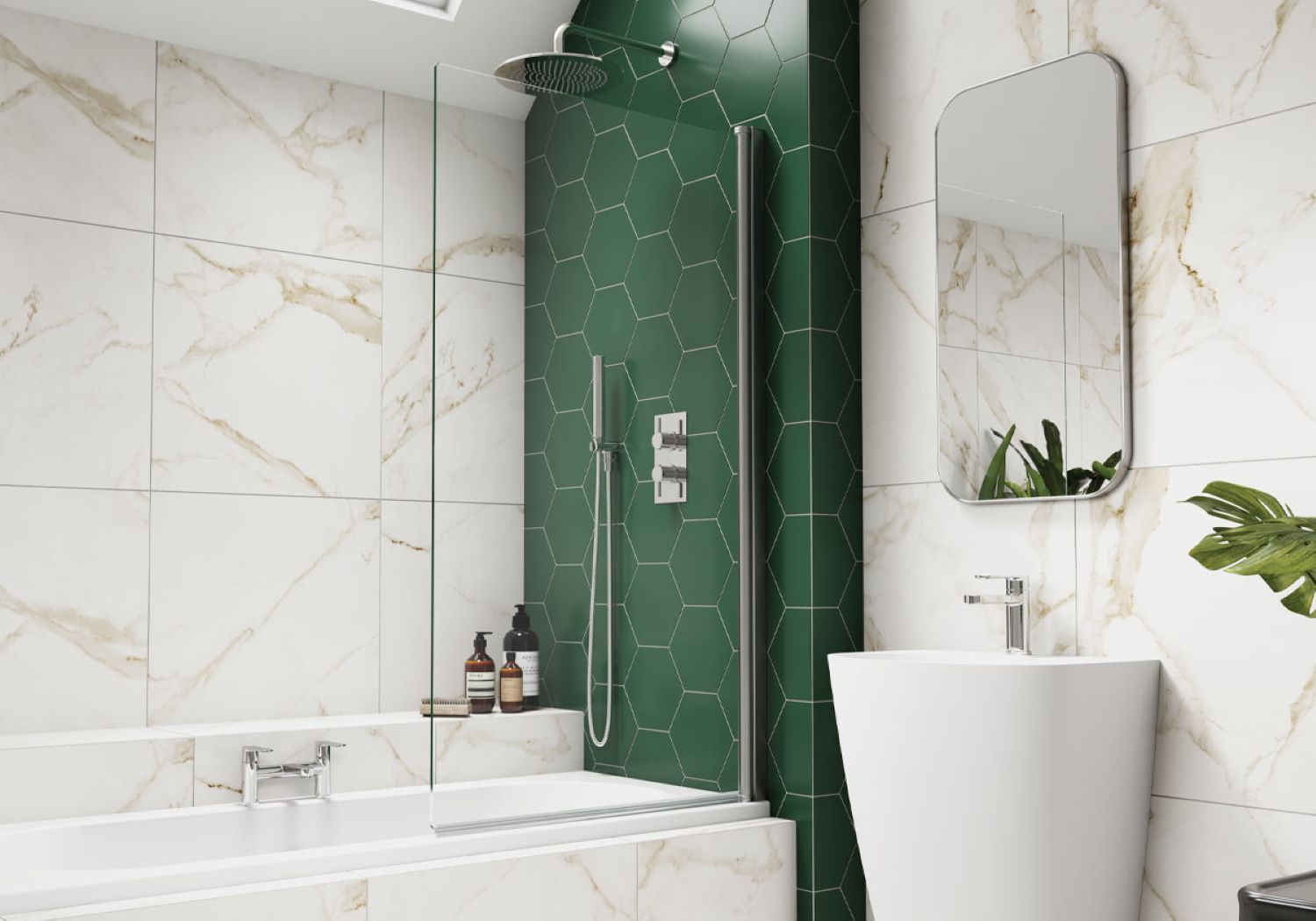 Kudos Showers Inspire Bathscreen - Single Panel Bathscreen - No towel rail - 6mm