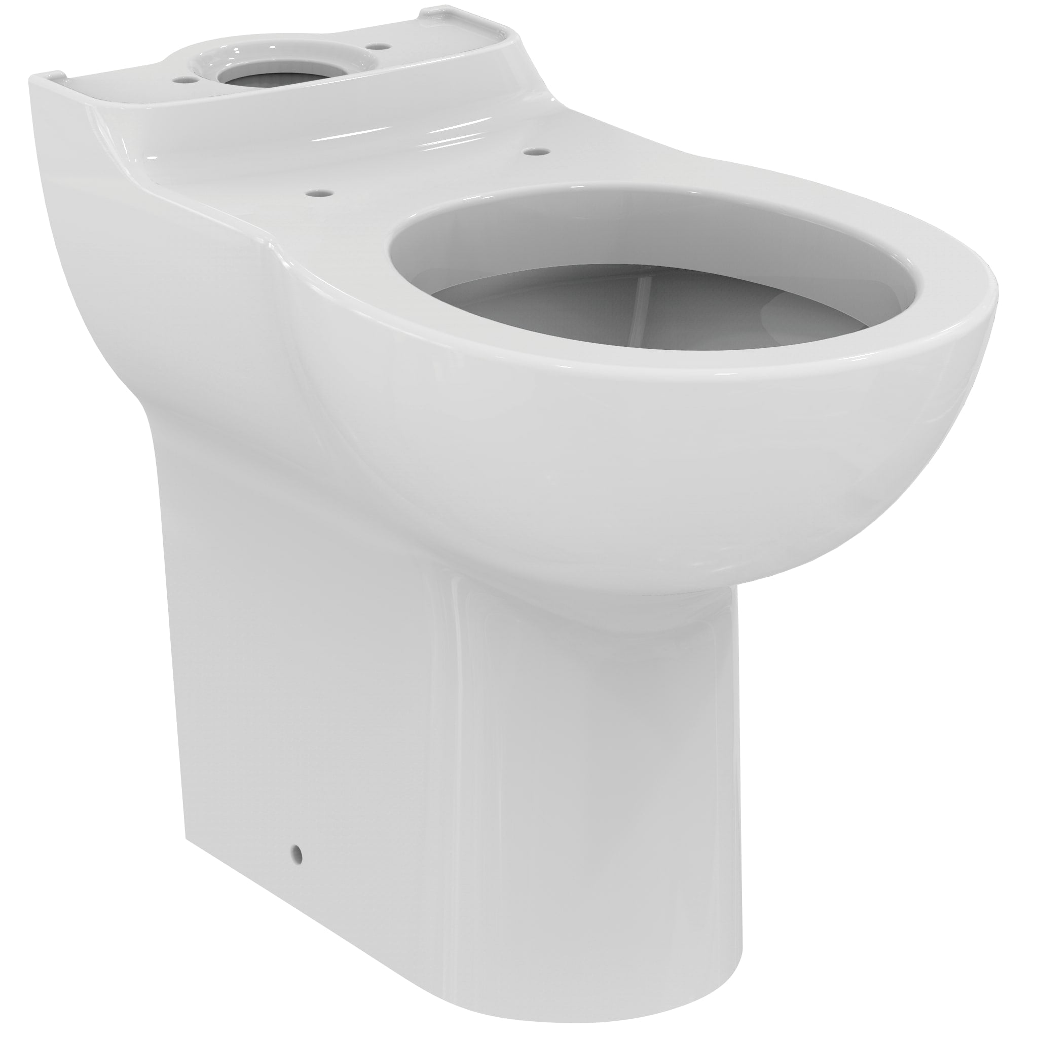 Armitage Shanks Contour 21 close coupled raised height toilet bowl with horizontal outlet, 75cm projection with floor fixing kit.