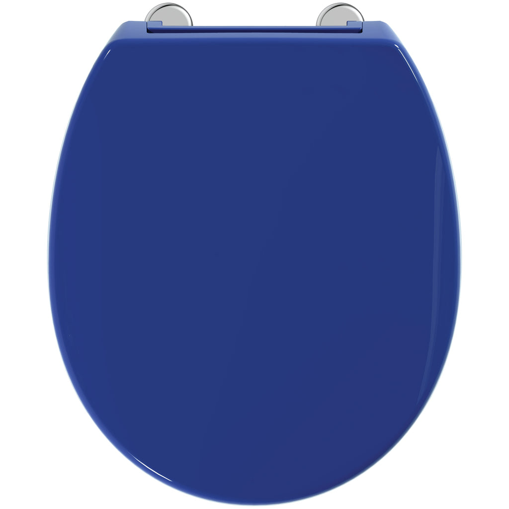 Armitage Shanks Contour 21 toilet seat and cover with top fixing hinges, blue.