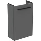 Ideal Standard i.Life S Cloakroom Wall Hung 1 Door Vanity Unit with Basin and Matt Black Handle Matt Quartz Grey Finish