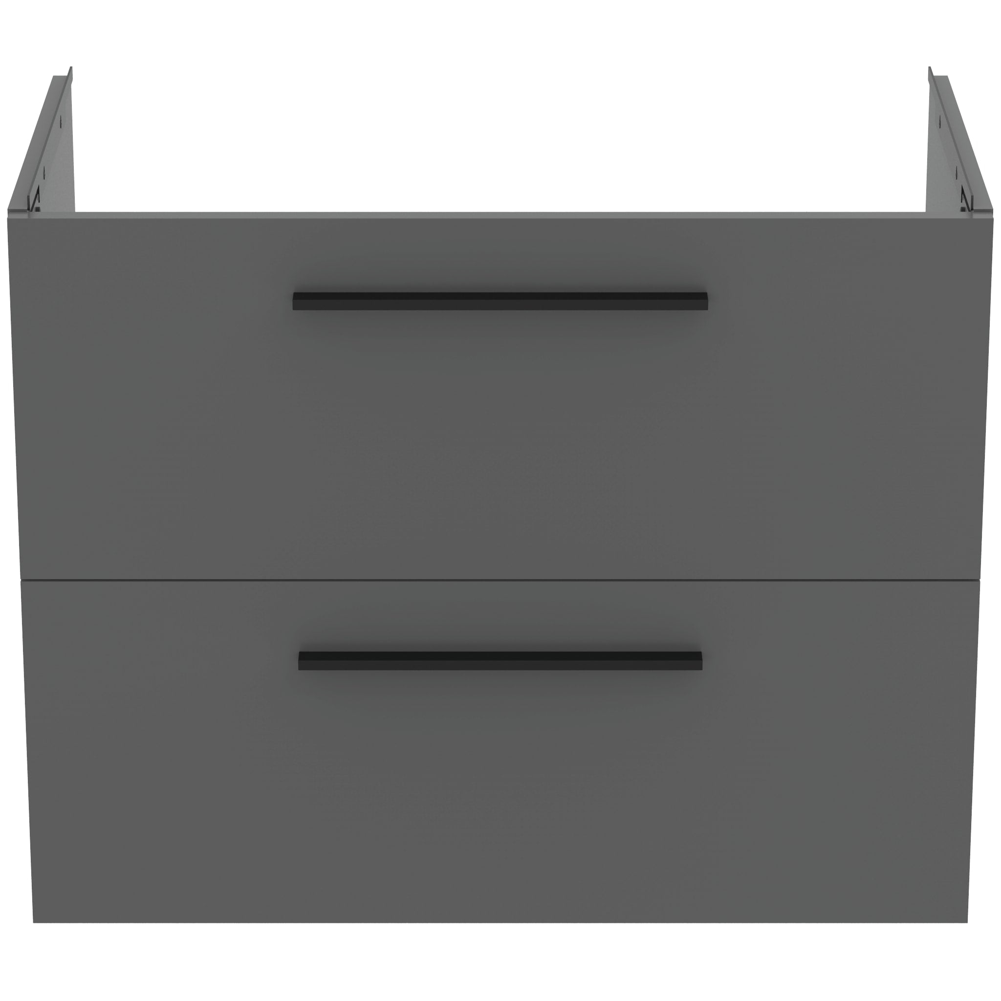 Ideal Standard i.Life A 80cm wall hung vanity unit with 2 drawers (separate handles required), quartz grey matt