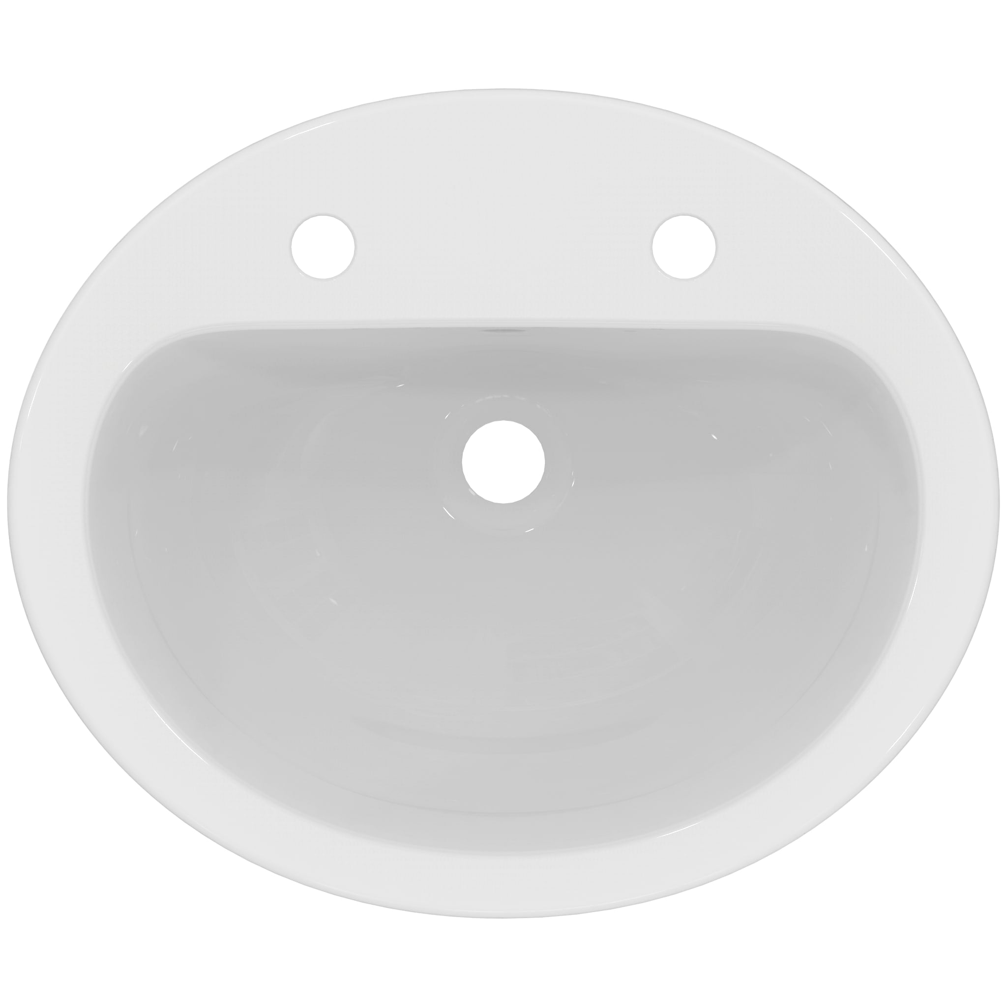 Armitage Shanks Orbit 21 55cm 2 taphole countertop washbasin with overflow and chainstay hole