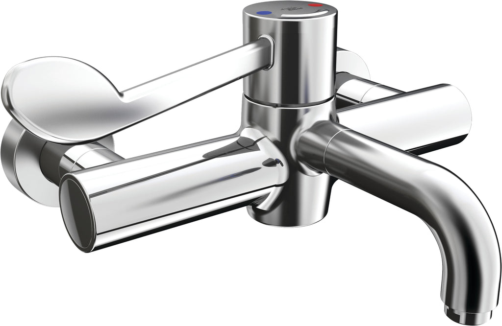 Armitage Shanks Markwik 21+ panel mounted thermostatic basin mixer, single sequential lever, demountable with detachable spout.