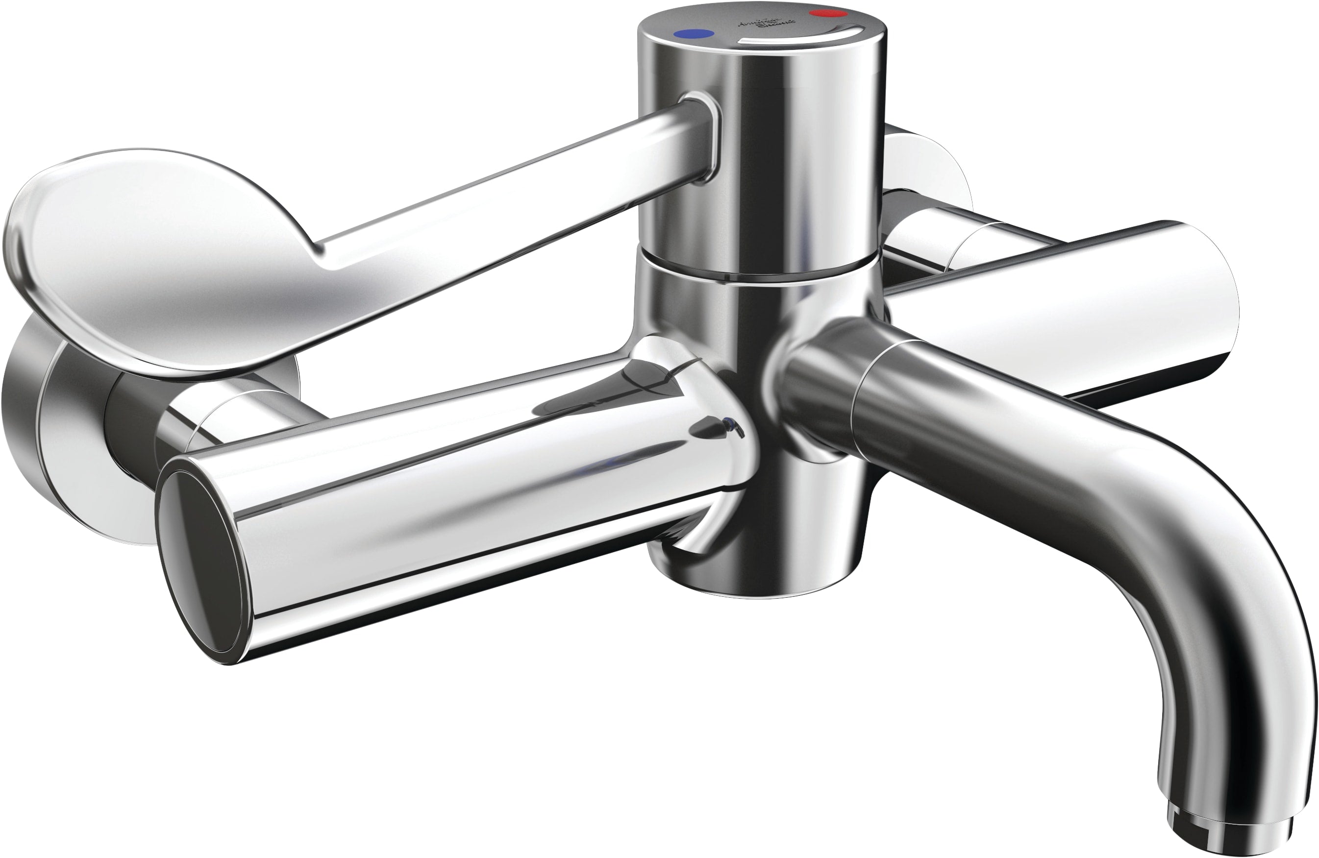 Armitage Shanks Markwik 21+ panel mounted thermostatic basin mixer, single sequential lever, demountable with detachable spout.