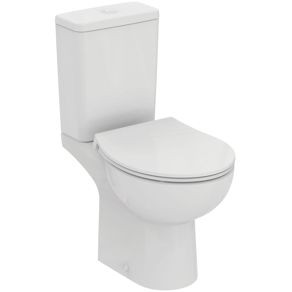 Ideal Standard Simplicity+ Close-coupled open bowl toilet bundle 365x620mm horizontal outlet