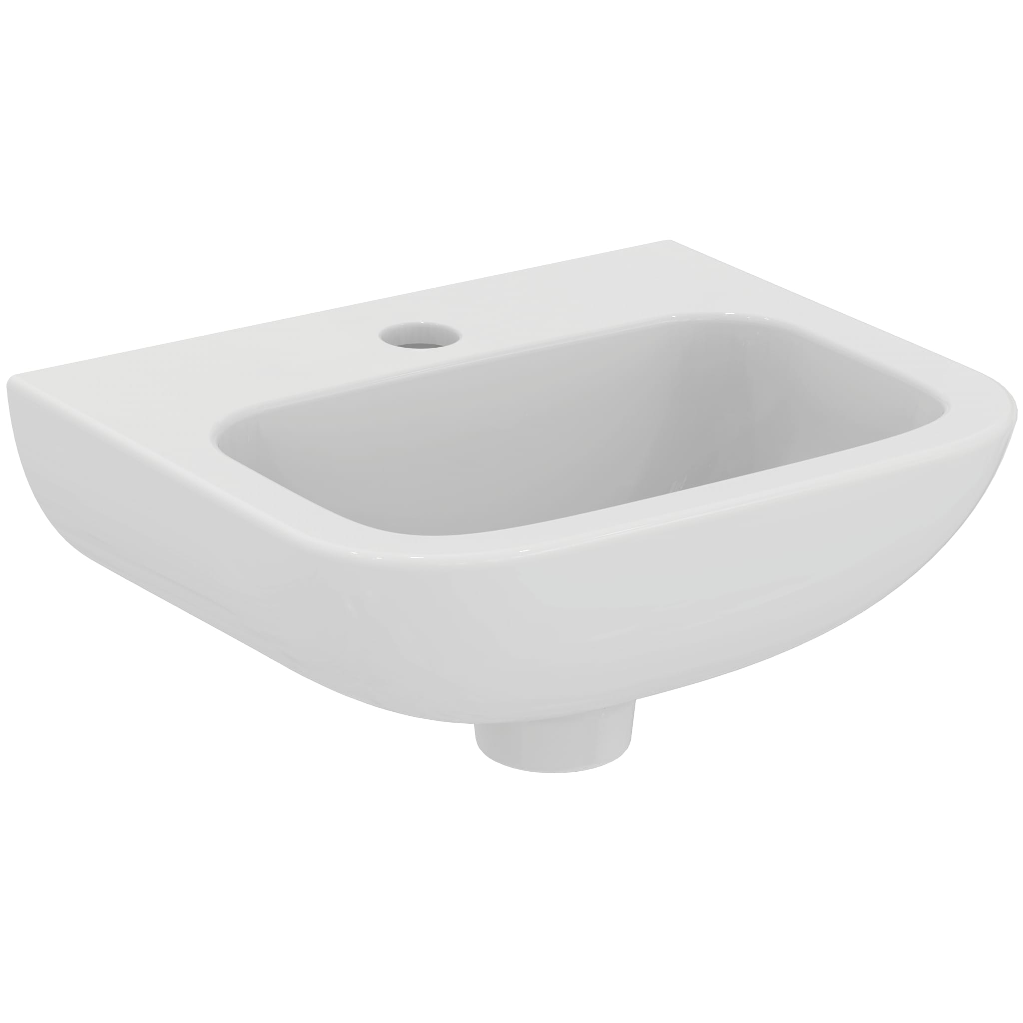 Armitage Shanks Contour 21 37cm 1 taphole handrinse washbasin, no overflow, no chainstay hole, bottom outlet.