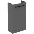 Ideal Standard i.Life S Cloakroom Floor Standing 1 Door Vanity Unit 410(W) x 205(D) x 740(H)mm with Basin and Matt Black Handle Matt Quartz Grey Finish