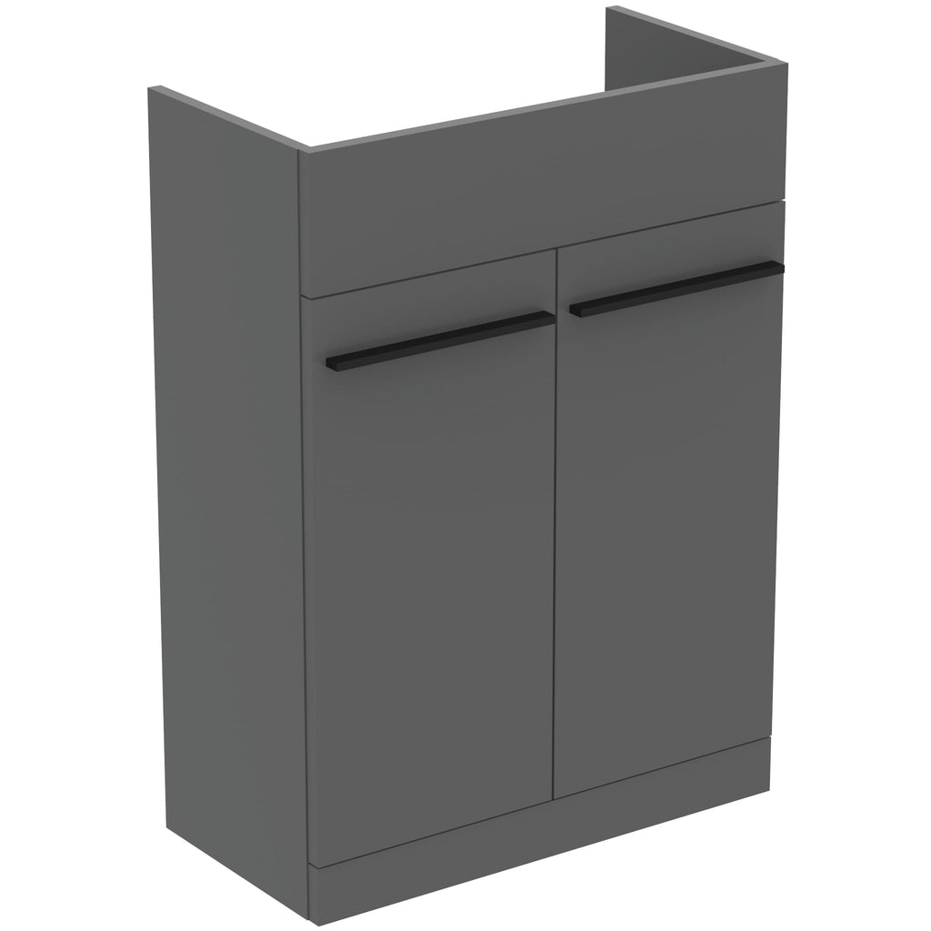 Ideal Standard i.Life A Slimline Semi-Recess Basin Unit 600W x 300mmD Quartz Grey Matt