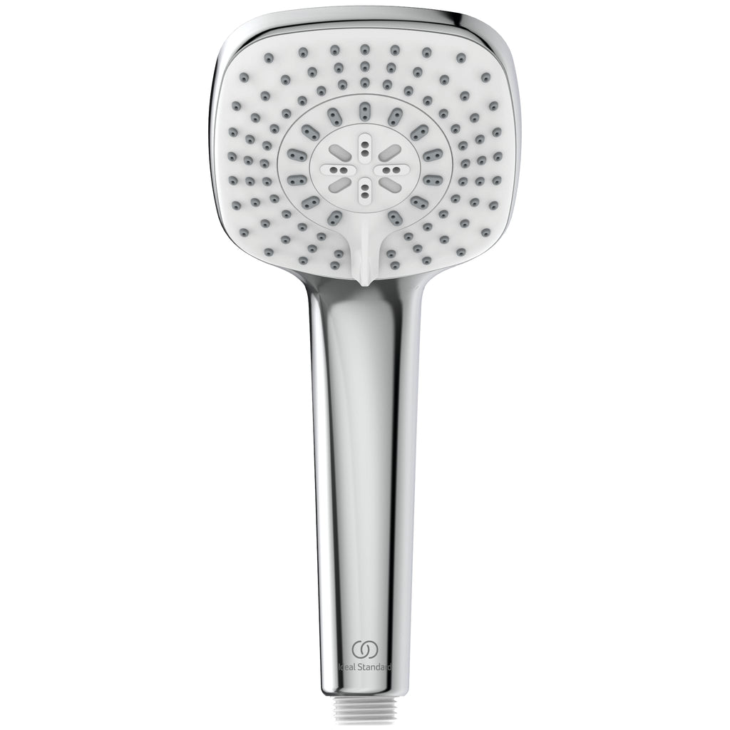 Ideal Standard Easybox Slim Built-In thermostatic shower pack with square faceplate and Idealrain Cube M3 kit Chrome