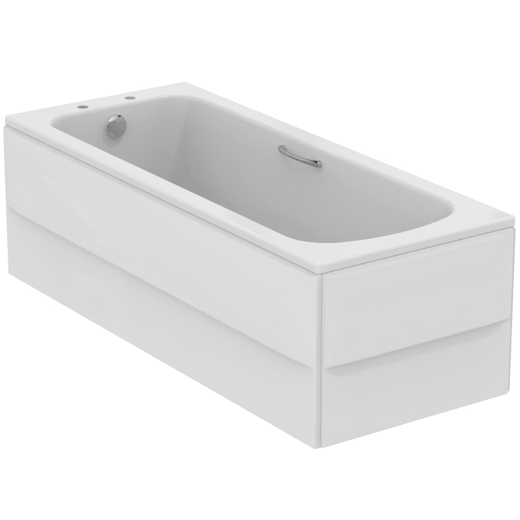 Armitage Shanks Sandringham 21 170cm x 70cm 2 taphole bath with chrome plated handgrips and tread pattern.