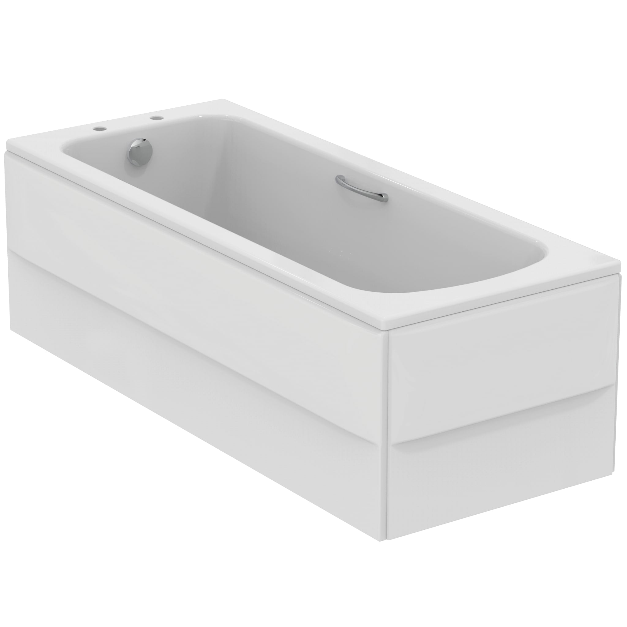 Armitage Shanks Sandringham 21 170cm x 70cm 2 taphole bath with chrome plated handgrips and tread pattern.