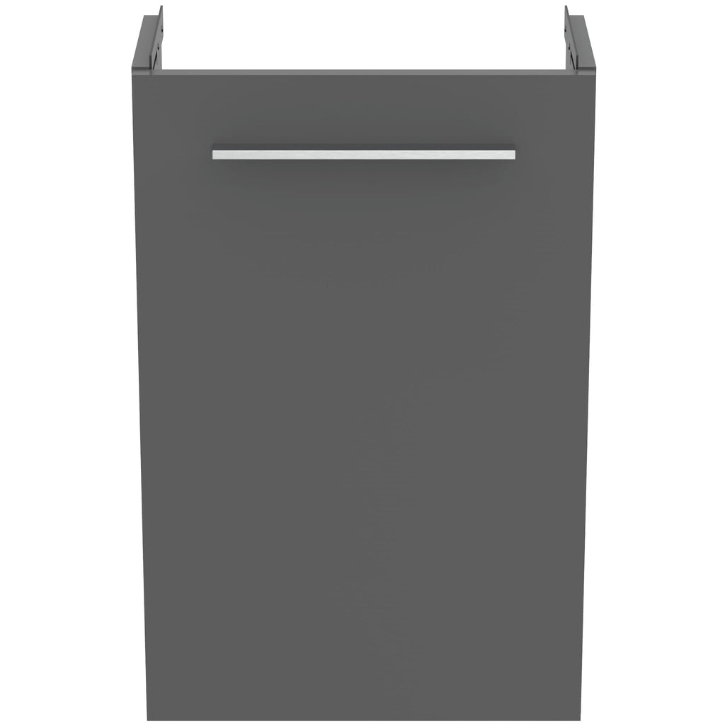 Ideal Standard i.Life S Cloakroom Wall Hung 1 Door Vanity Unit with Basin and Matt Black Handle Matt Quartz Grey Finish