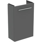Ideal Standard i.Life S Cloakroom Wall Hung 1 Door Vanity Unit with Basin and Matt Black Handle Matt Quartz Grey Finish