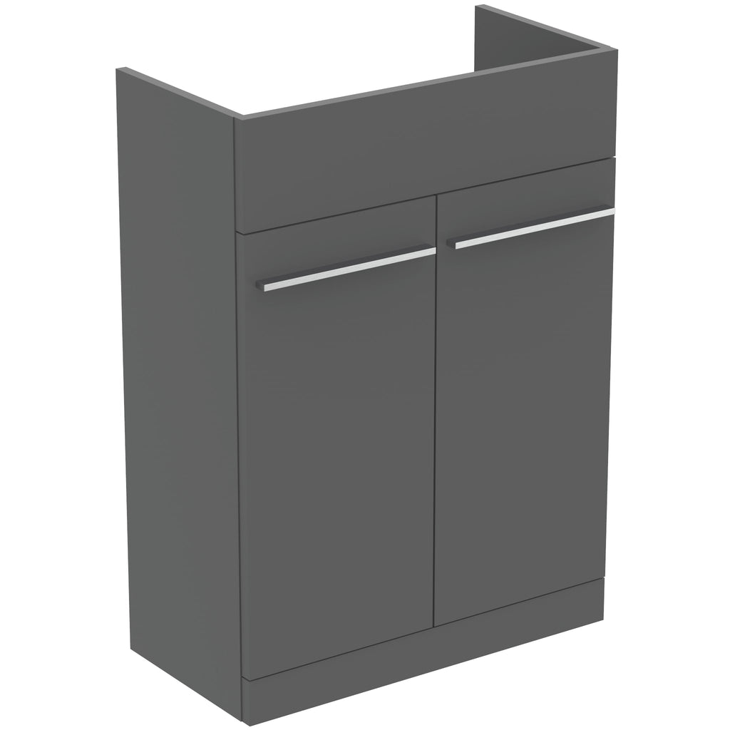 Ideal Standard i.Life A Slimline Semi-Recess Basin Unit 600W x 300mmD Quartz Grey Matt