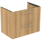 Ideal Standard i.Life B 80cm wall hung vanity unit with 2 drawers, natural oak