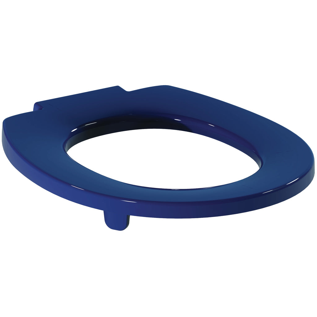 Armitage Shanks Contour 21 toilet seat only with bottom fix hinges for 355mm high toilet bowls, blue.