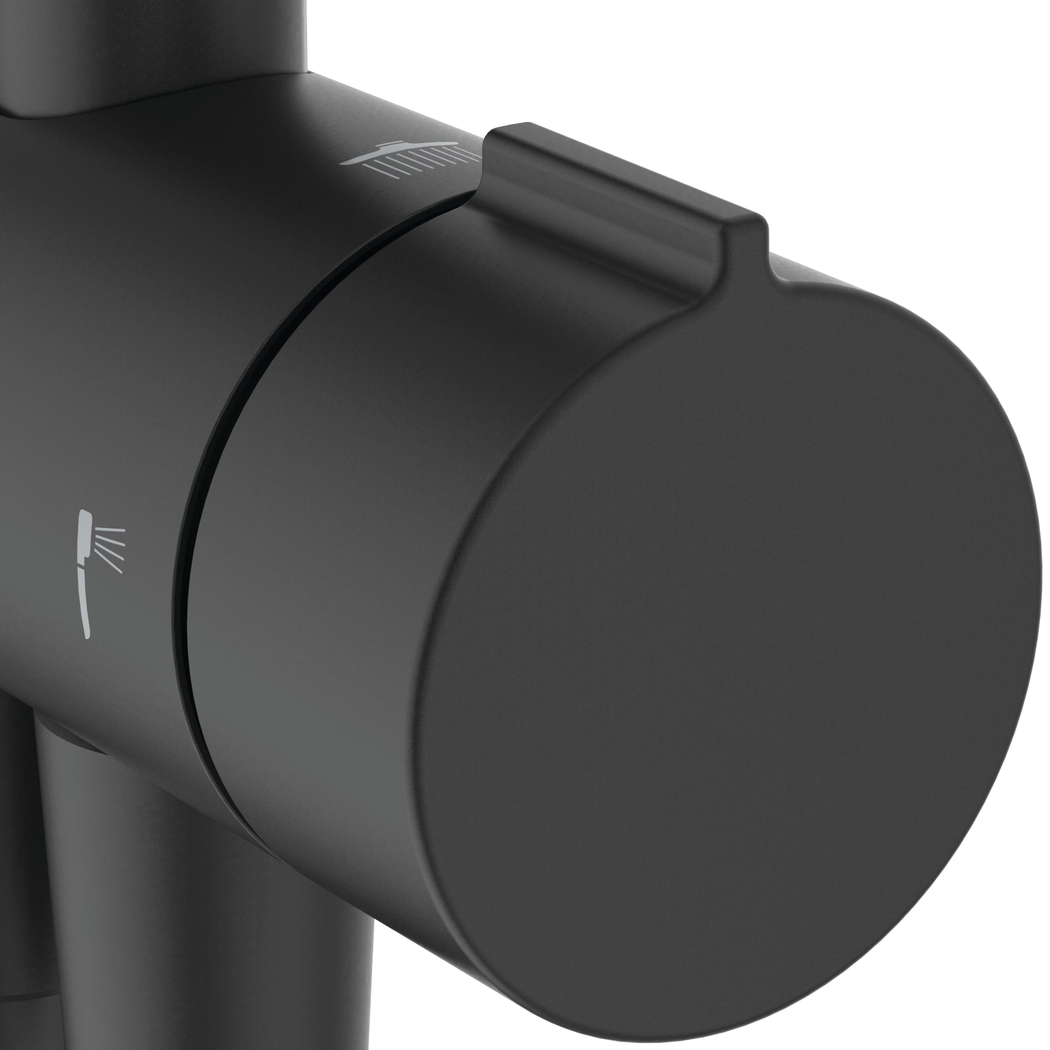 Ideal Standard Ceraflow T25+ shower diverter system with 260mm 2 function showerhead and 100mm 2 function handspray Matt Black Finish