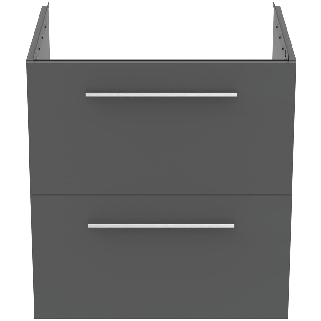 Ideal Standard i.Life B 600mm Wall Hung Vanity Unit With 2 Drawers Matt Quartz Grey