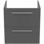 Ideal Standard i.Life B 600mm Wall Hung Vanity Unit With 2 Drawers Matt Quartz Grey