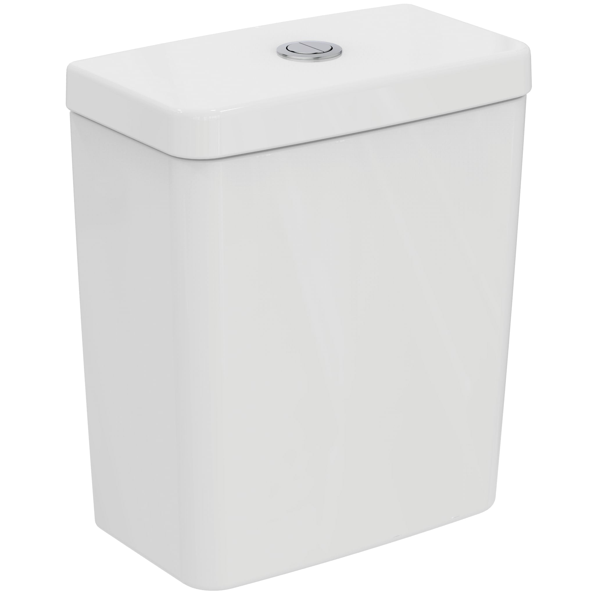 Ideal Standard Concept Cube close coupled delay fill 4/2 6 litre cistern, dual flush push button valve, bottom supply and interl overflow