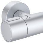 Ideal Standard Ceratherm ALU+ Shower System with exposed single lever shower mixer 260mm 2 function shower head 100mm 2 function handspray and 2 shelves silver
