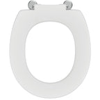 Armitage Shanks Contour 21 toilet seat only with bottom fix hinges for 355mm high toilet bowls, white.