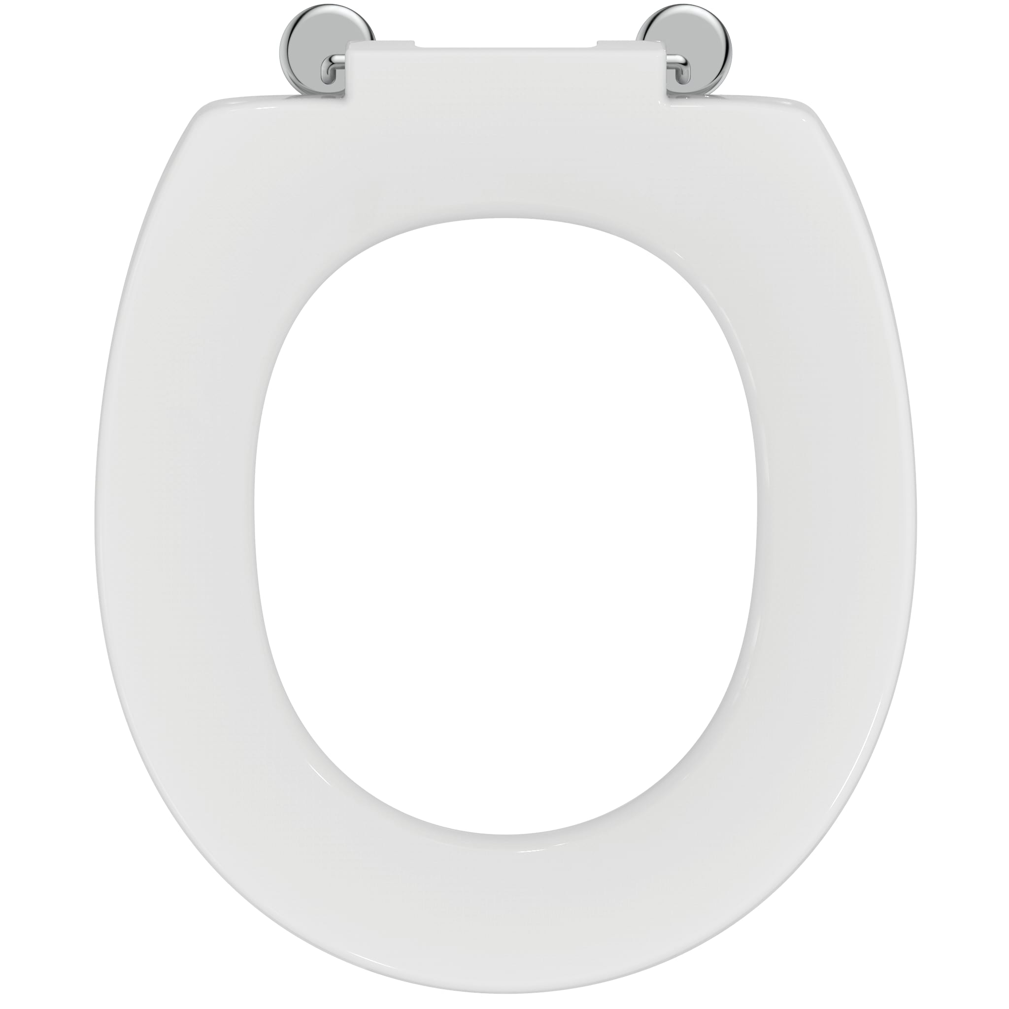 Armitage Shanks Contour 21 toilet seat only with bottom fix hinges for 355mm high toilet bowls, white.
