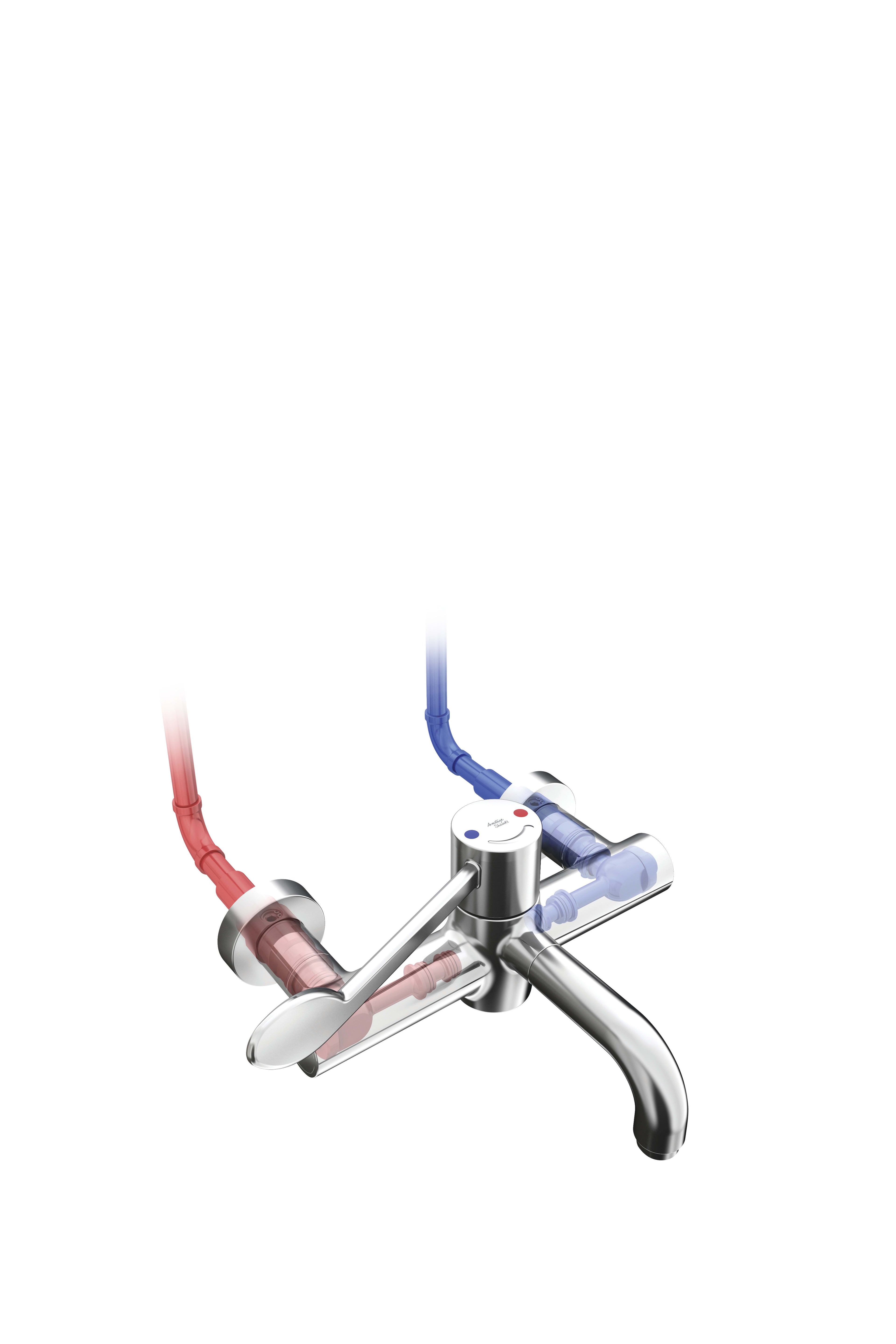 Armitage Shanks Markwik 21+ panel mounted thermostatic basin mixer, single sequential lever, demountable with detachable spout.