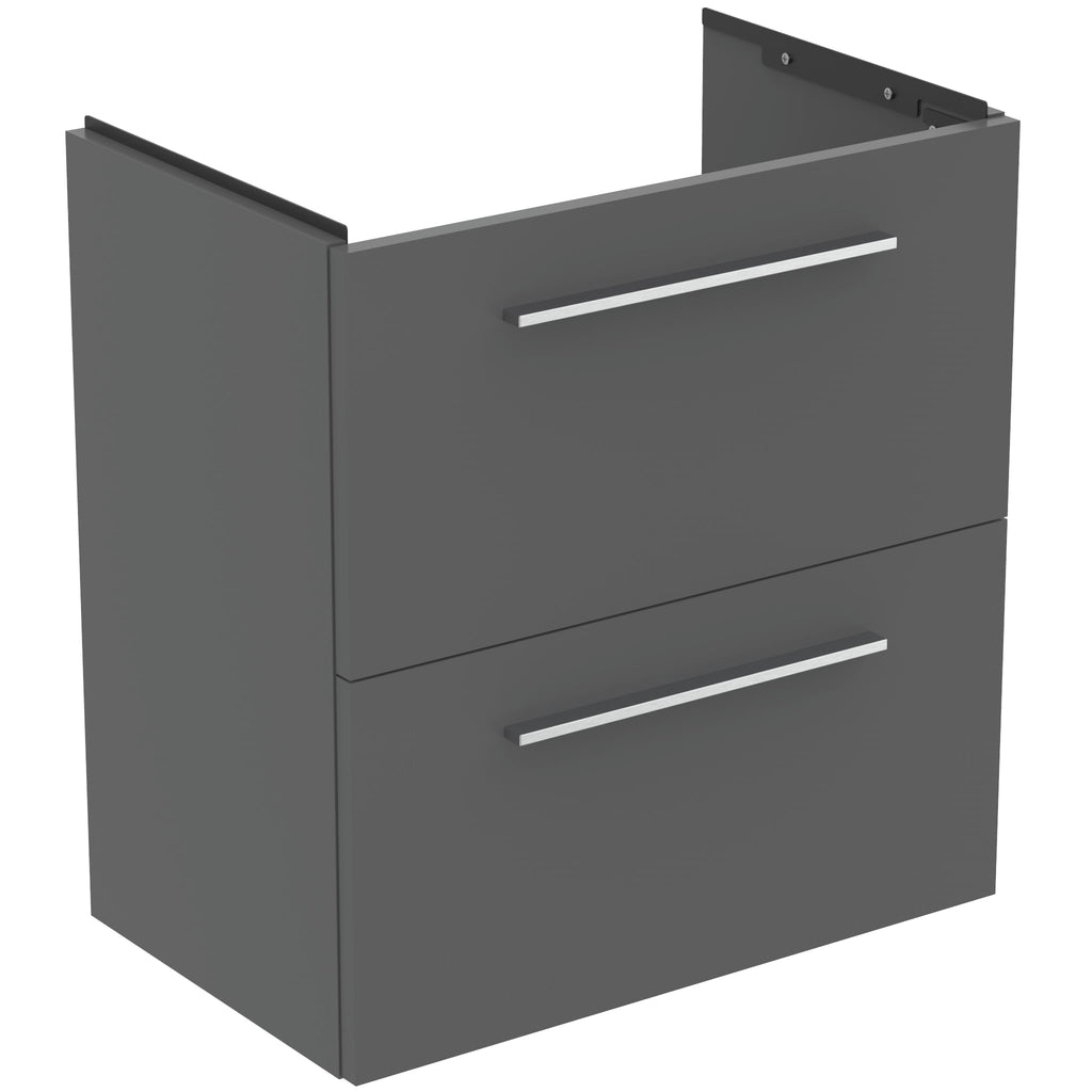 Ideal Standard i.Life S Wall Hung 2 Drawers Vanity Unit 600(W)mm Quartz Grey Matt