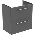 Ideal Standard i.Life S Wall Hung 2 Drawers Vanity Unit 600(W)mm Quartz Grey Matt