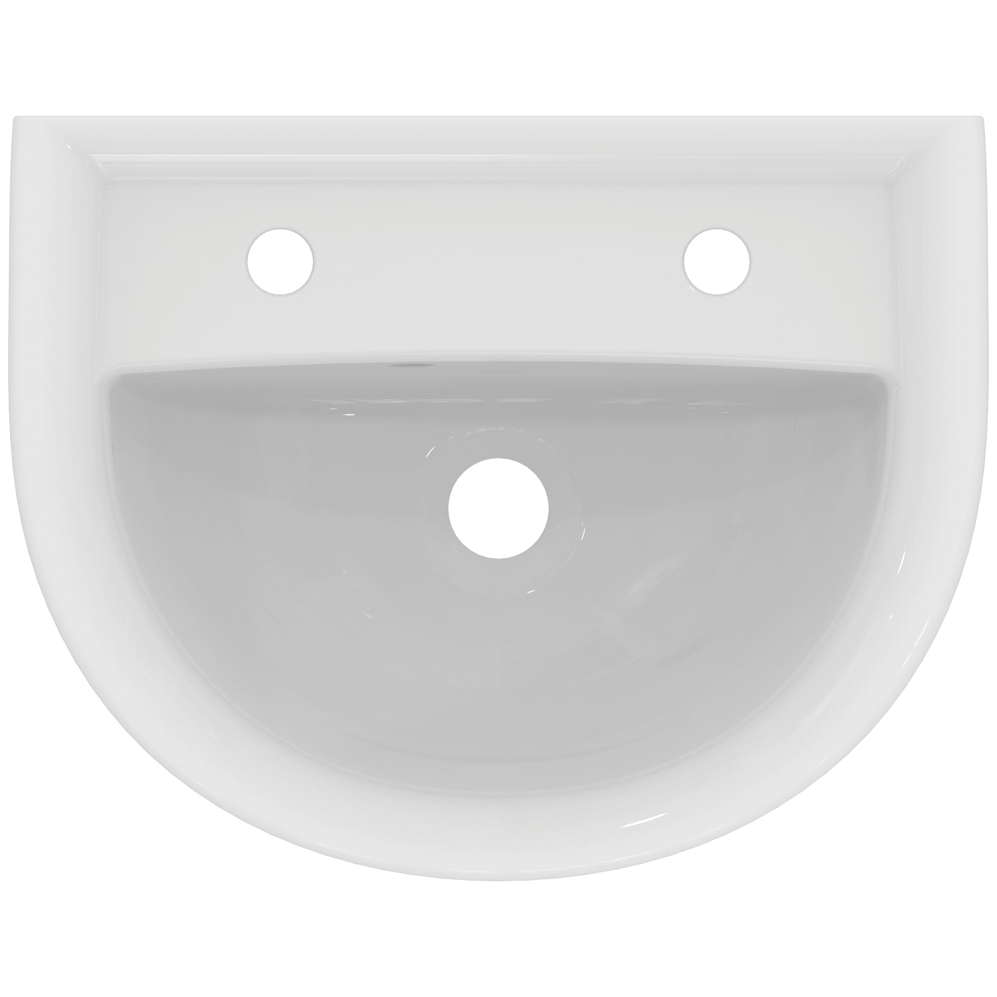 Armitage Shanks Sandringham 21 45cm 2 taphole handrinse pedestal basin with overflow and chainstay hole