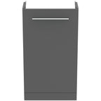Ideal Standard i.Life S Cloakroom Floor Standing 1 Door Vanity Unit 410(W) x 205(D) x 740(H)mm with Basin and Matt Black Handle Matt Quartz Grey Finish