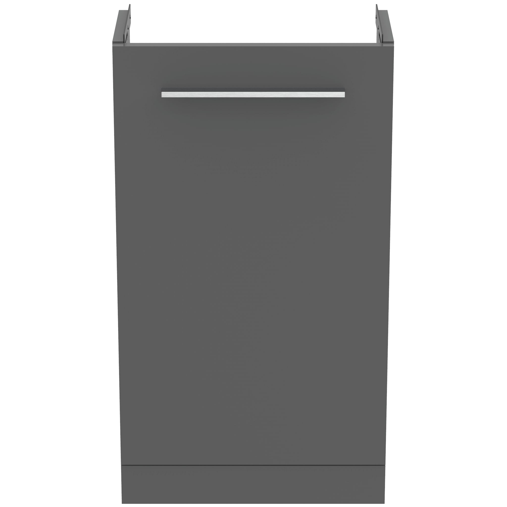 Ideal Standard i.Life S Cloakroom Floor Standing 1 Door Vanity Unit 410(W) x 205(D) x 740(H)mm with Basin and Matt Black Handle Matt Quartz Grey Finish