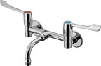 Armitage Shanks Markwik " wall mounted mixer with single flow horizontal spout, anti-splash outlet, 150mm levers and concealed inlets.