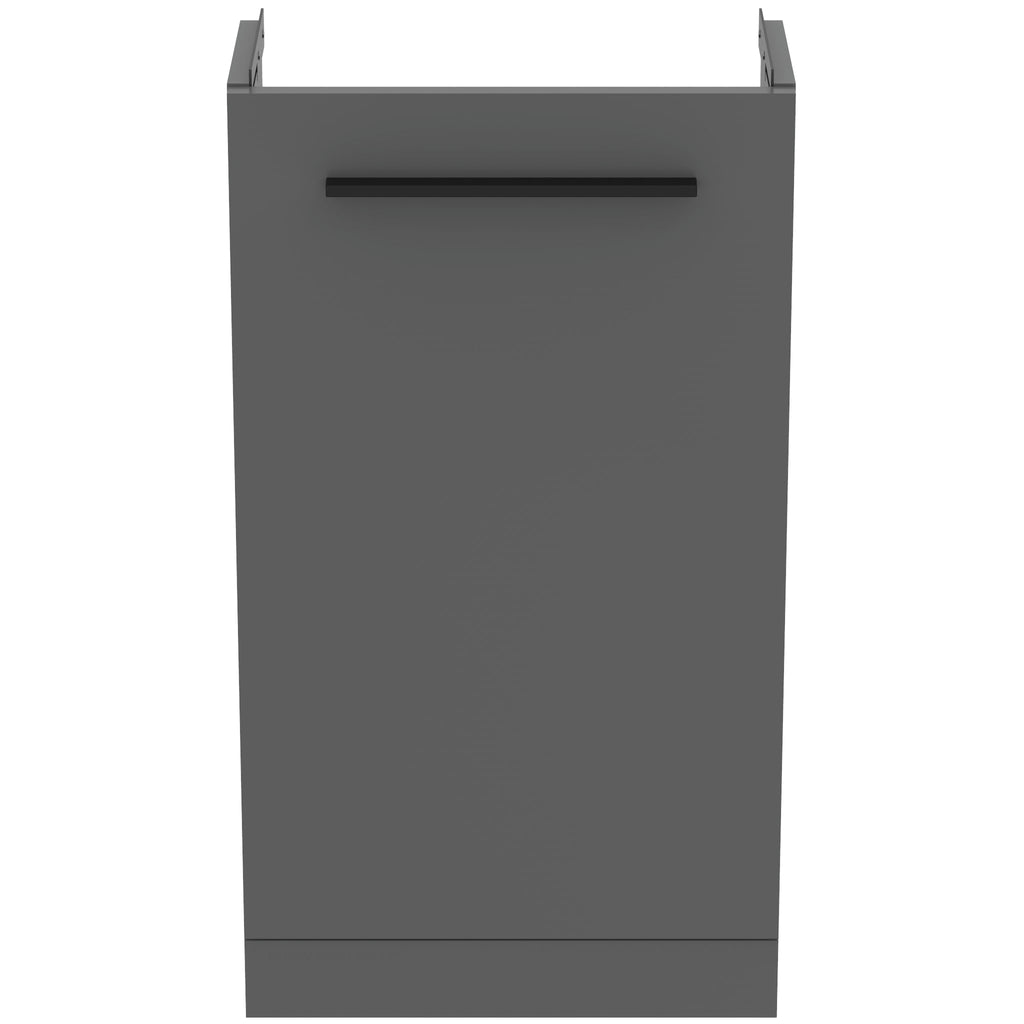 Ideal Standard i.Life S Cloakroom Floor Standing 1 Door Vanity Unit 410(W) x 205(D) x 740(H)mm with Basin and Matt Black Handle Matt Quartz Grey Finish