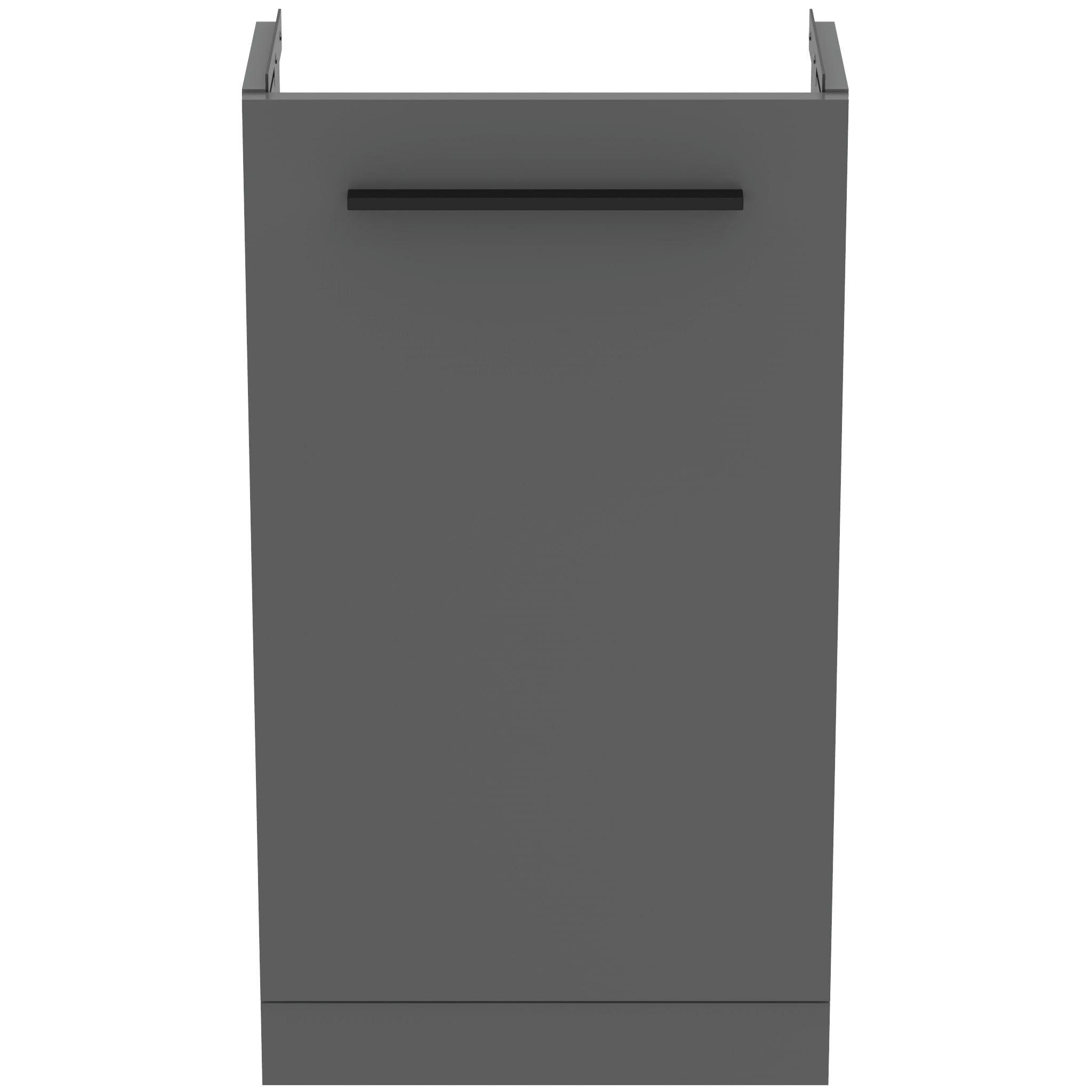 Ideal Standard i.Life S Cloakroom Floor Standing 1 Door Vanity Unit 410(W) x 205(D) x 740(H)mm with Basin and Matt Black Handle Matt Quartz Grey Finish
