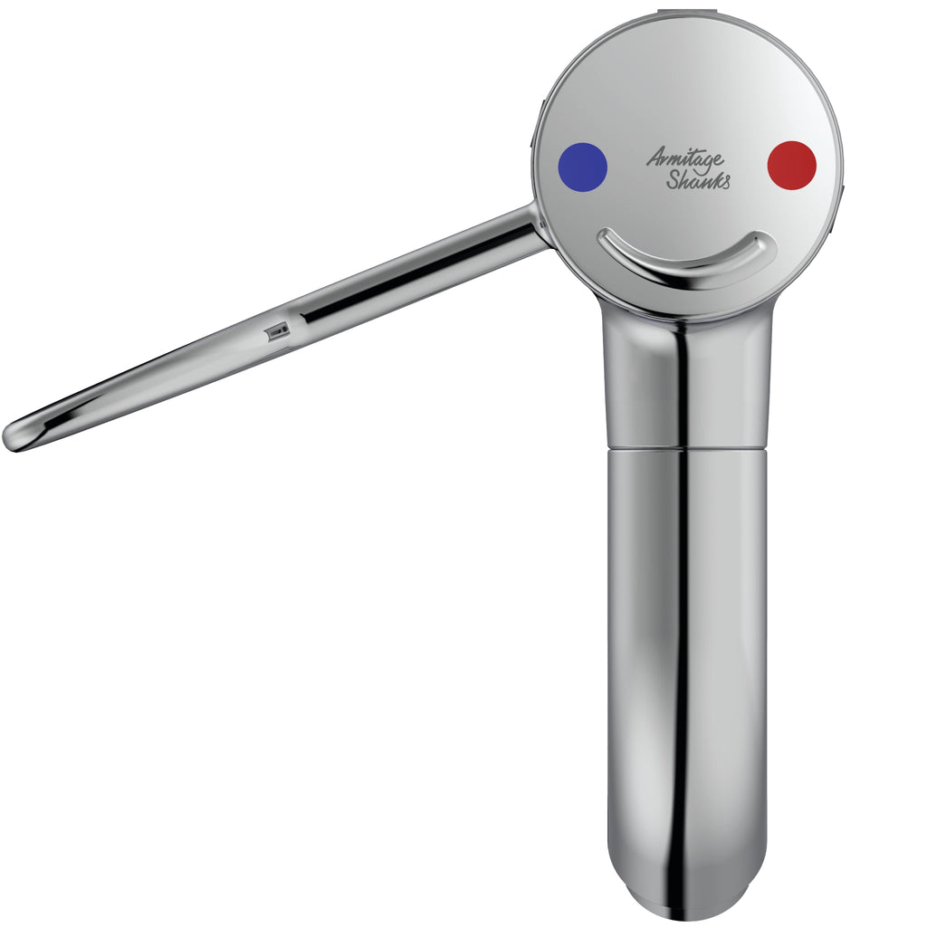 Armitage Shanks Markwik 21+ 1 taphole thermostatic basin mixer, single sequential lever, demountable with copper tails.