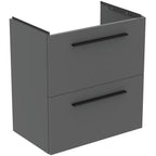 Ideal Standard i.Life S Wall Hung 2 Drawers Vanity Unit 600(W)mm Quartz Grey Matt