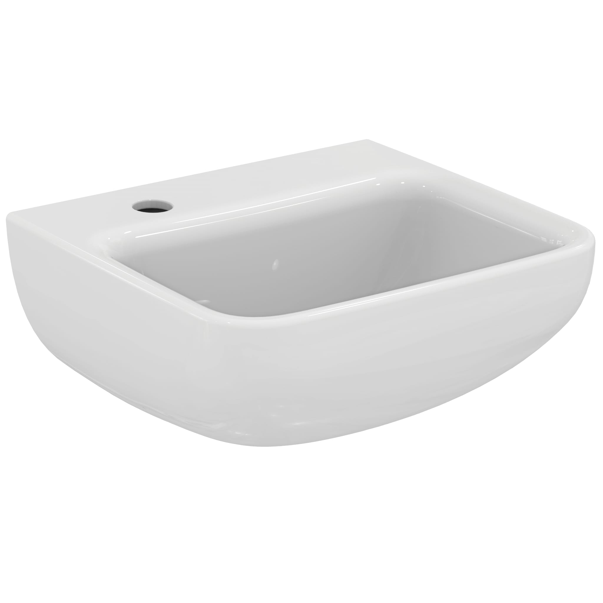 Armitage Shanks C21+ Basin 40 Smartguard+ White 1 Left Hand Tap Hole Back Outlet