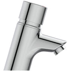 Armitage Shanks Avon 21 inclined non-concussive washbasin pillar taps (pair) with dual hot and cold indices per tap, self closing push button, water saving anti-vandal spout regulated to 3.7 litres per minute maximum.
