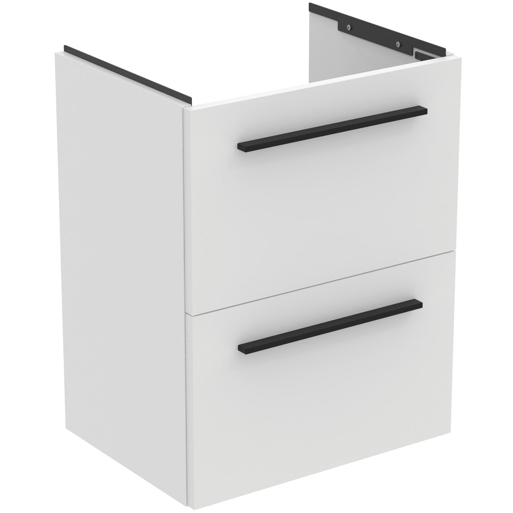 Ideal Standard i.Life S 50cm compact wall hung vanity unit with 2 drawers (separate handles required), matt white
