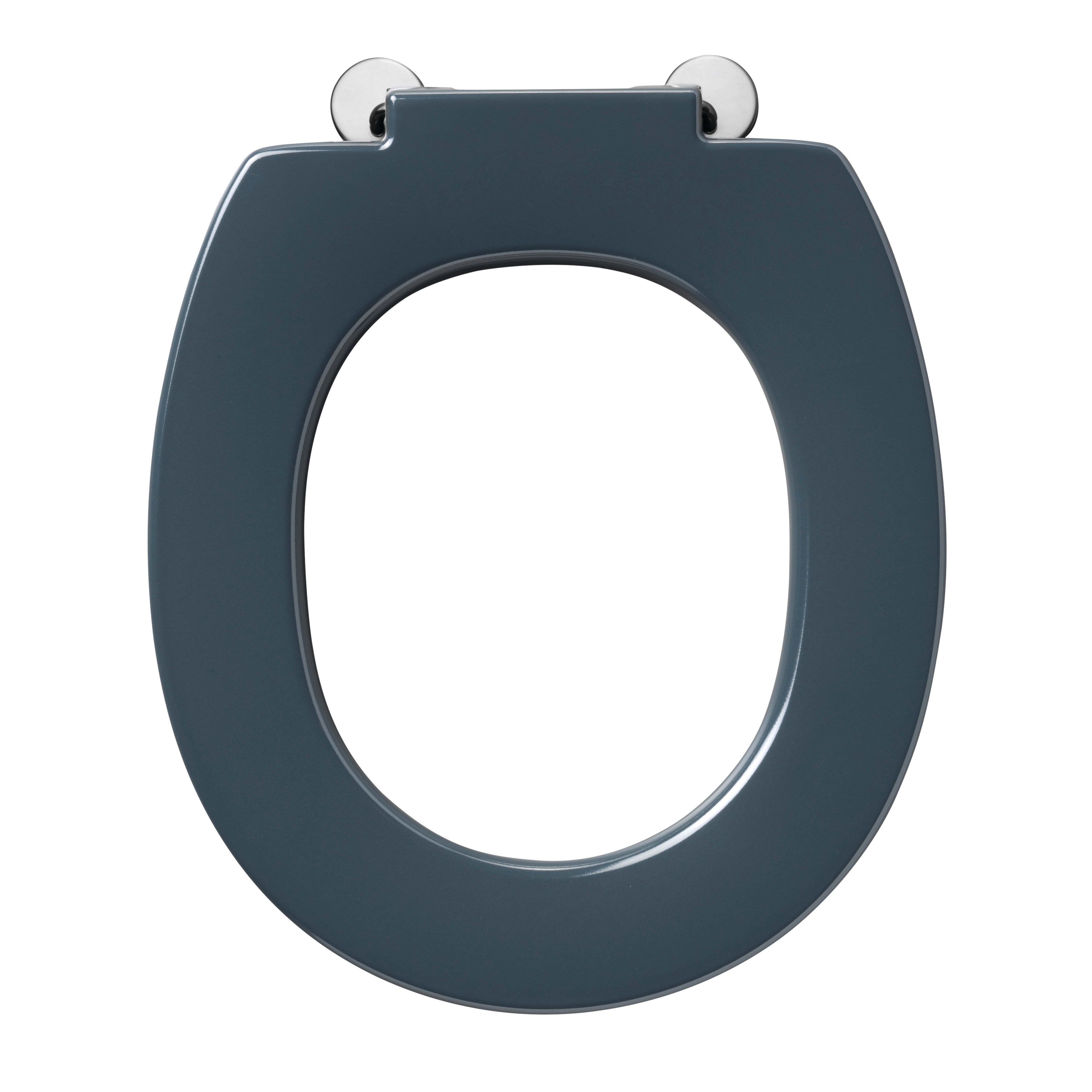 Armitage Shanks Contour 21 toilet seat only with top fixing hinges and retaining buffers, charcoal