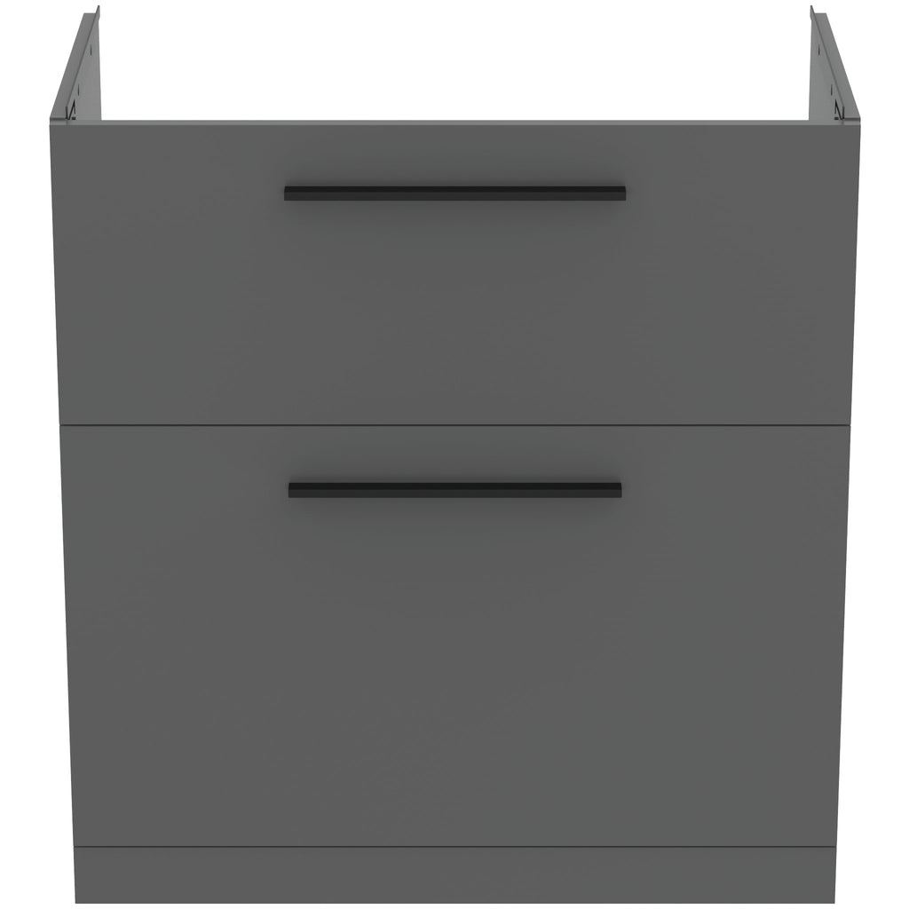 Ideal Standard i.Life A Floor Standing Vanity Unit 800W x 440mmD 2 Drawers Quartz Grey Matt