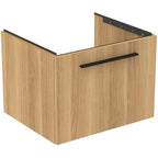 Ideal Standard i.Life B 600mm wall hung vanity unit with 1 drawer natural oak