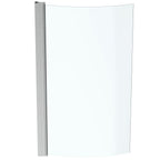 Ideal Standard Tempo Arc shower bath screen with clear glass and bright silver finish