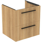Ideal Standard i.Life B 60cm wall hung vanity unit with 2 drawers, natural oak