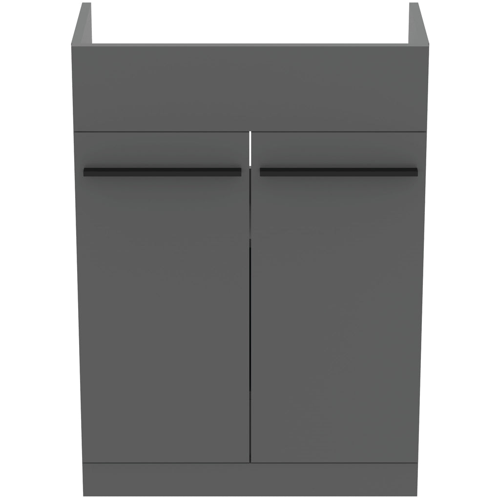 Ideal Standard i.Life A Slimline Semi-Recess Basin Unit 600W x 300mmD Quartz Grey Matt
