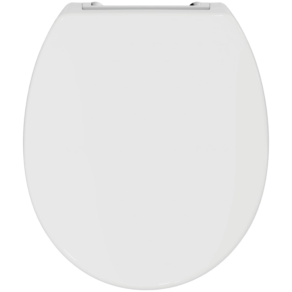 Armitage Shanks Contour 21 toilet seat and cover with bottom fix hinges for 355mm high toilet bowls, white.