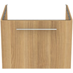 Ideal Standard i.Life B 600mm wall hung vanity unit with 1 drawer natural oak