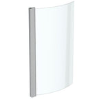 Ideal Standard Tempo Arc shower bath screen with clear glass and bright silver finish